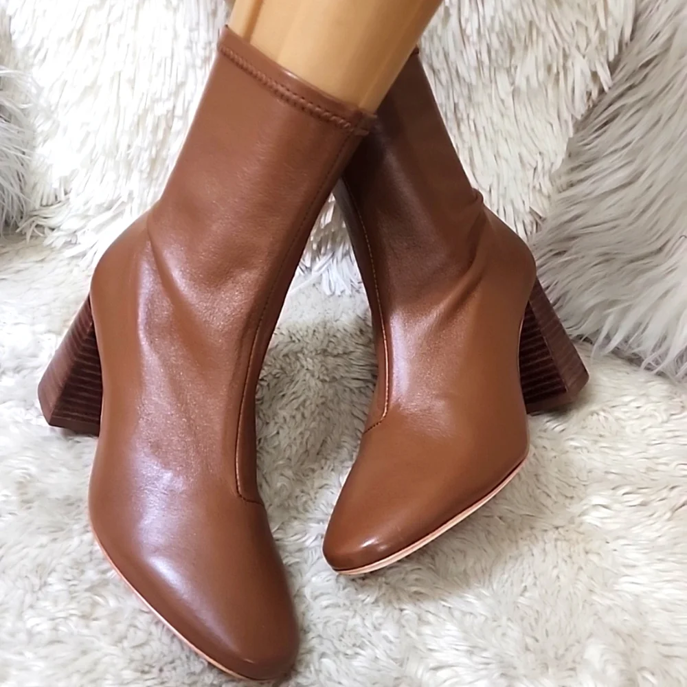 Loeffler Randall Brown Ankle Boots - Picture 2 of 12
